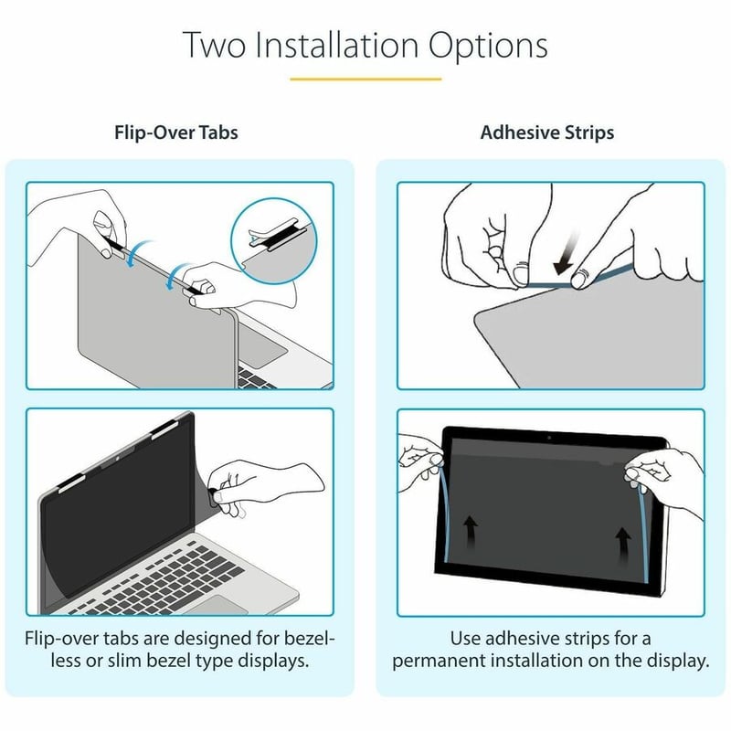 StarTech.com StarTech.com 14in 16:9 Touch Privacy Screen, Laptop Security Shield, Anti-Glare Blue Light Filter, Flip-Over - Thumbnail 3