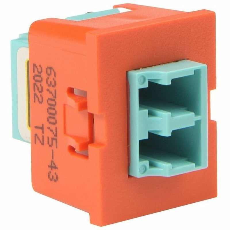 Ortronics TracJack Module, 1-SC Simplex Multimode, Beige Adapter, Orange Housing - Thumbnail 1