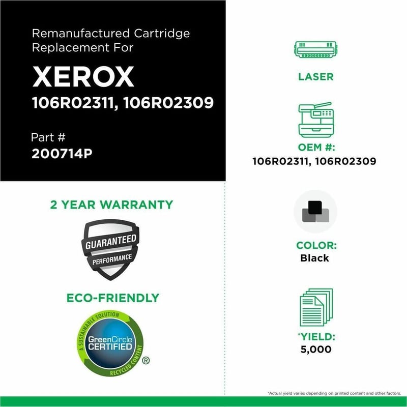 Clover Imaging Remanufactured High Yield Toner Cartridge for Xerox 106R02311/106R02309 - Thumbnail 3