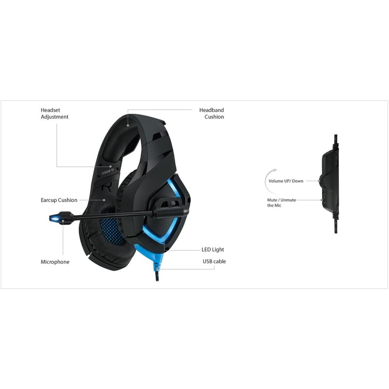 Adesso Stereo Gaming Headset with Microphone - Thumbnail 5
