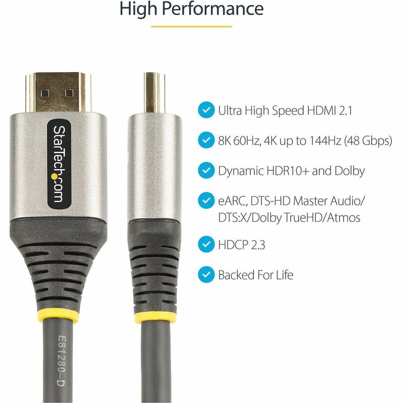 3ft/1m HDMI 2.1 Cable, Certified Ultra High Speed HDMI Cable 48Gbps, 8K 60Hz/4K 120Hz HDR10+, 8K HDMI Cable, Monitor/Display - Thumbnail 2