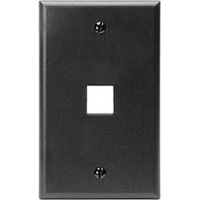 1PORT QP WALLPLATE BK