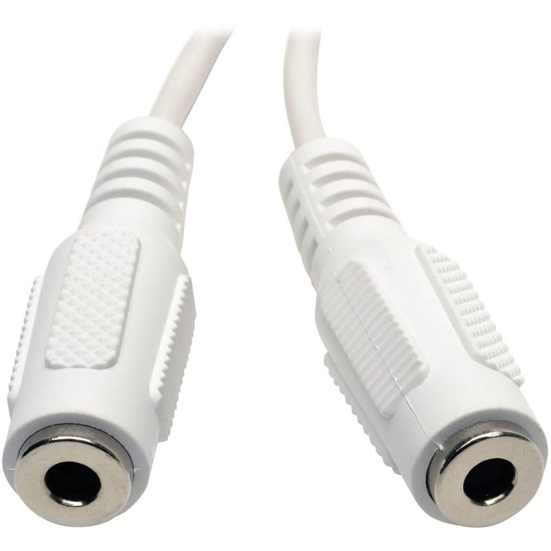 Eaton Tripp Lite Series 3.5mm Mini Stereo Cable adapter Y Splitter for Speakers and Headphones (M to 2x F) White, 6-in. (15.24 cm) - Thumbnail 2