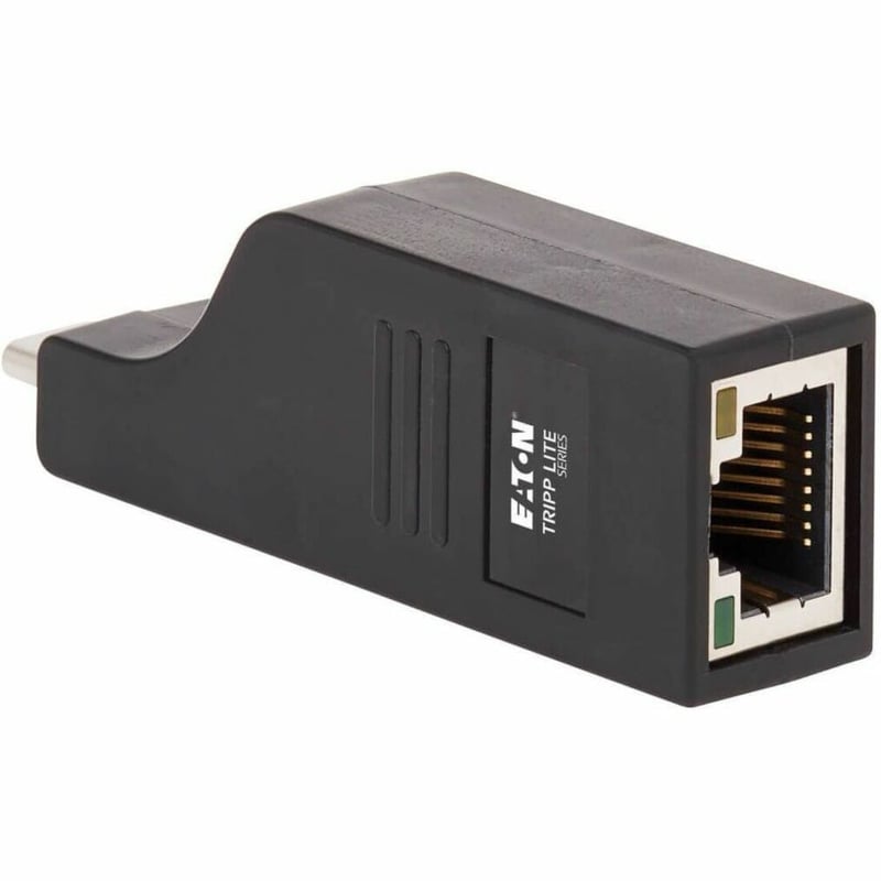 Tripp Lite by Eaton USB-C to Gigabit Ethernet Vertical Network Adapter (M/F) - USB 3.1 Gen 1 10/100/1000 Mbps Black - Thumbnail 1