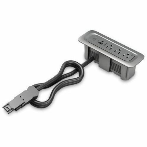 Wiremold ModPower Series - End Unit In Surface - 3ft Cord - Magnesium
