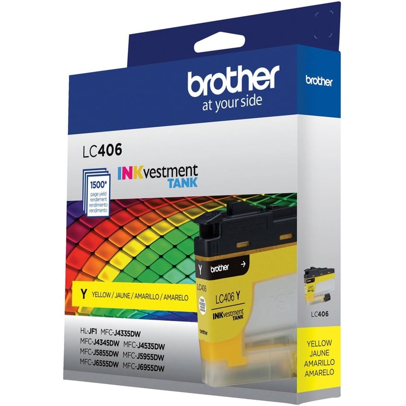 Brother INKvestment LC406Y Original Standard Yield Inkjet Ink Cartridge - Single Pack - Yellow - 1 Each - Thumbnail 4