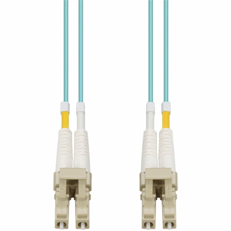 AddOn 300m LC to LC Aqua OM4 Duplex Armored OFNR (Riser-Rated) Fiber Patch Cable