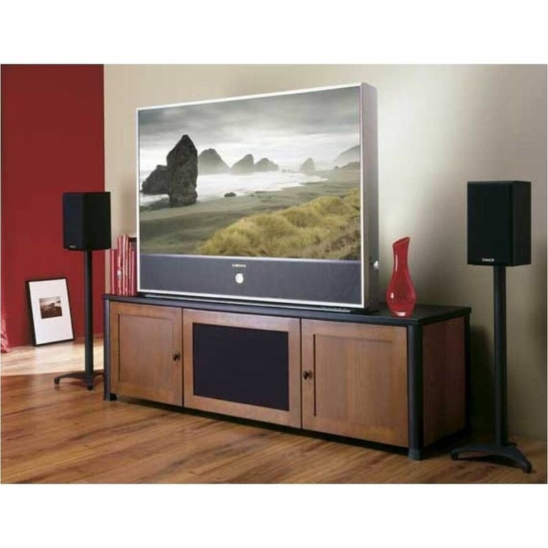 Sanus Euro Series Heavy-Duty Speaker Stand for Bookshelf Speakers - Sold as Pair - 28in Height - Black - Thumbnail 2
