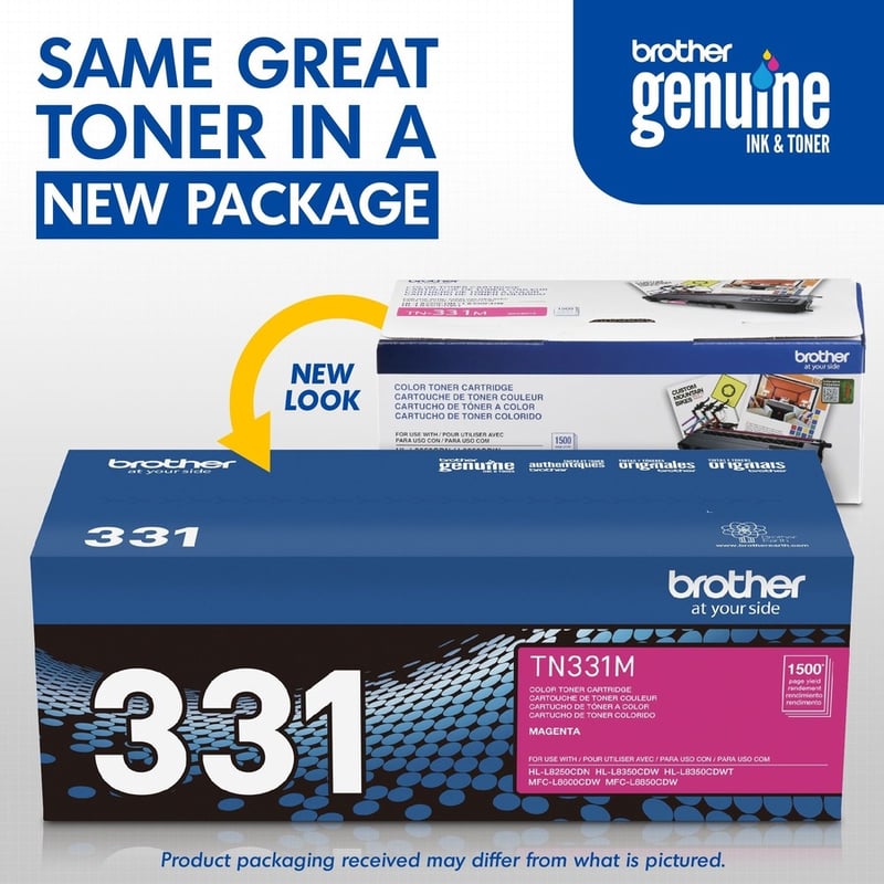 Brother Genuine TN331M Magenta Toner Cartridge - Thumbnail 3