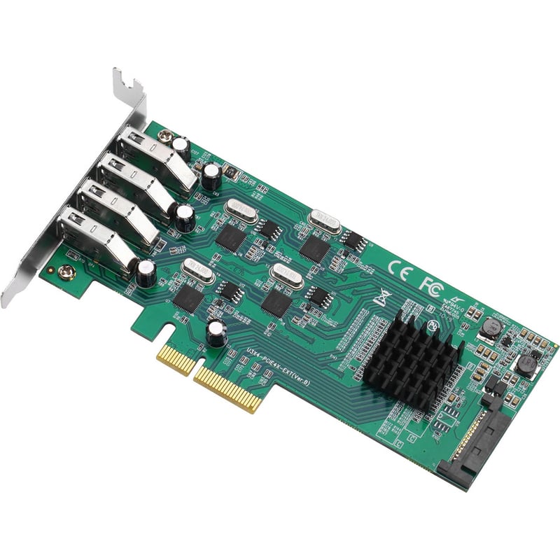 SIIG 4-Port USB 3.0 PCIe Card with 4 Dedicated 5Gbps Channels (USB 3.2 Gen 1) - Quad Core 20Gbps - UASP - SATA Power - Low Profile PCIe Adapter Card - Thumbnail 3