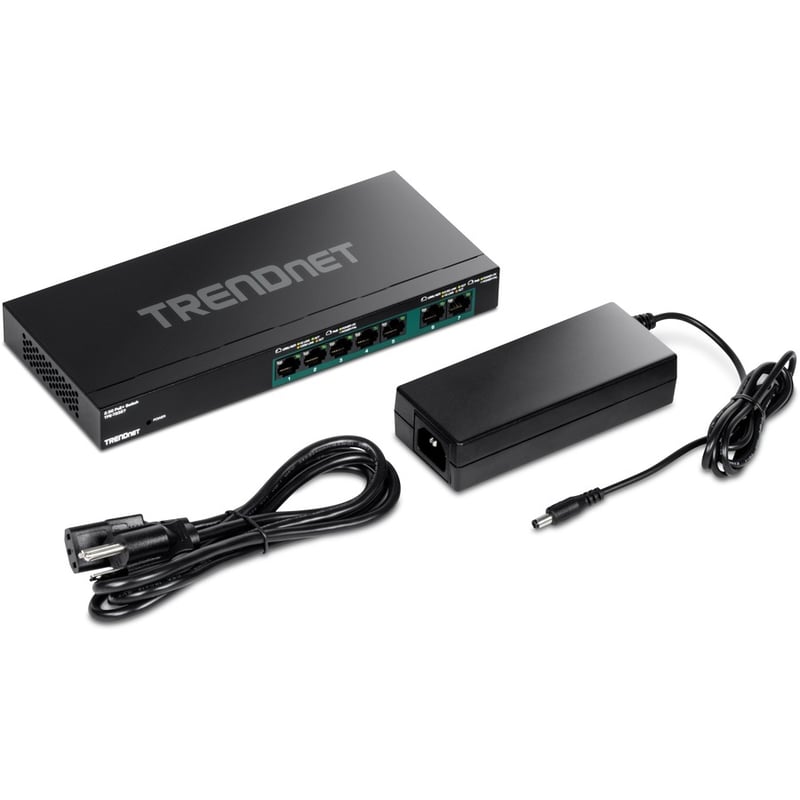TRENDnet 7-Port Multi-Gig PoE+ Switch, 5 x 1G RJ-45 PoE+ BASE-T Ports, 2 x 2.5G RJ-45 PoE+ Ports, 20Gbps Switching Capacity, Wall Mountable, Network Ethernet Switch, Lifetime Protection, Black,TPE-TG327 - Thumbnail 5