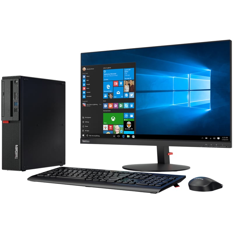 Lenovo ThinkCentre M725s 10VT001CUS Desktop Computer - AMD Ryzen 7 PRO 2700 - 8 GB - 1 TB HDD - Small Form Factor - Black - Thumbnail 4