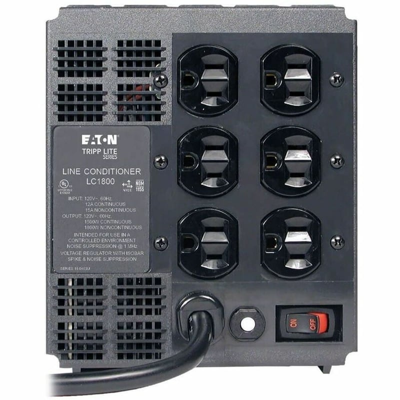 Tripp Lite by Eaton 1800W 120V Power Conditioner with Automatic Voltage Regulation (AVR) AC Surge Protection 6 Outlets - Thumbnail 2