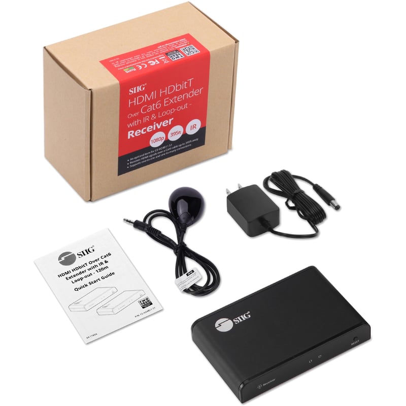 SIIG HDMI HDbitT Over Cat6 Extender with IR & Loop-out - Receiver - Thumbnail 2