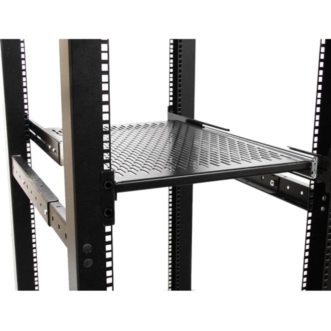 StarTech.com 2U 20 to 30in Adjustable Mounting Depth Vented Sliding Rack Mount Shelf - 50lbs / 22.7kg - 24in Deep - Thumbnail 3