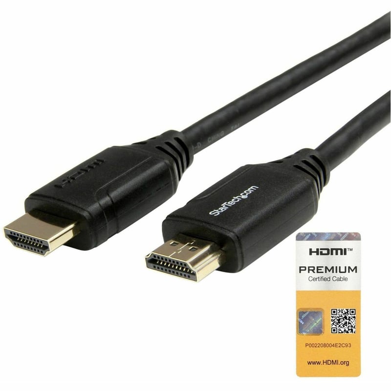 StarTech.com 6ft (2m) Premium Certified HDMI 2.0 Cable with Ethernet, High Speed Ultra HD 4K 60Hz HDMI Cable HDR10, UHD HDMI Monitor Cord - Thumbnail 1