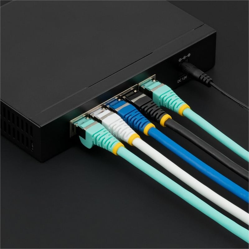 CAT6A ETHERNET CABLE - BLACK 10GBE S/FTP LSZH 100W POE - Thumbnail 5