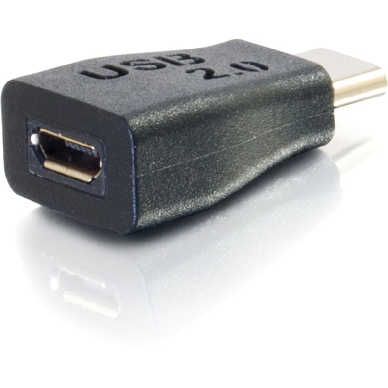 C2G USB 2.0 USB Type C to USB Micro B Adapter M/F - USB C to Phone Black - Thumbnail 5