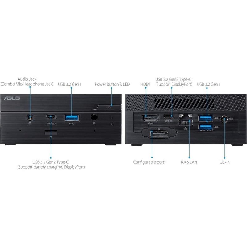 Asus PN50-BBR065MD Desktop Computer - AMD Ryzen 5 4500U Hexa-core (6 Core) DDR4 SDRAM - Mini PC - Black - Thumbnail 2