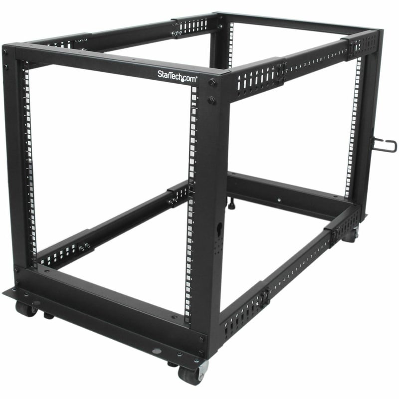 StarTech.com 4-Post 12U Mobile Open Frame Server Rack, 19" Network Rack with Casters, Rolling Rack for Computer/AV/Data/IT Equipment - Thumbnail 1