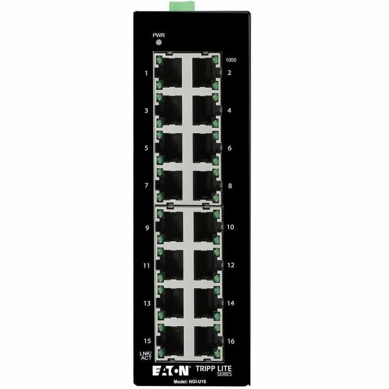 Tripp Lite by Eaton 16-Port Unmanaged Industrial Gigabit Ethernet Switch - 10/100/1000 Mbps DIN Mount - TAA Compliant - Thumbnail 3