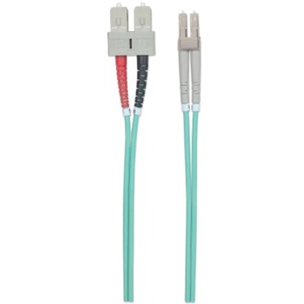 Intellinet Network Solutions Fiber Optic Patch Cable, LC/SC, OM3, 50/125, Multimode, Duplex, Aqua, 10 ft (3 m) - Thumbnail 4