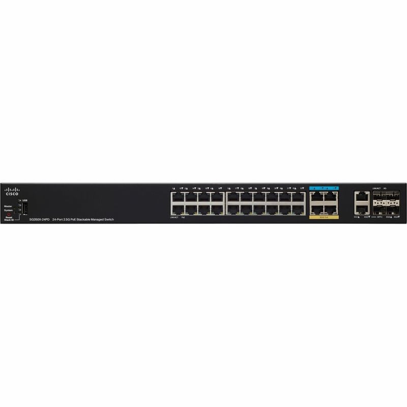 CISCOSG350X24PD24PORT2.5GPOESTACKABLEMNGDSWTCHREMANUFACTURED - Thumbnail 2