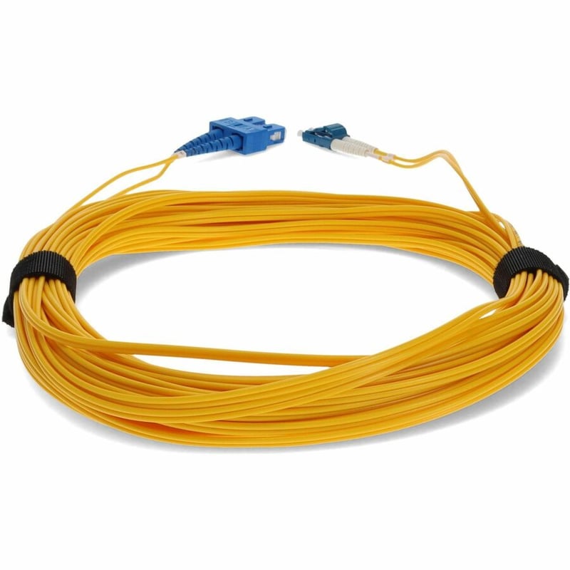 AddOn 15m LC (Male) to USC (Male) Yellow OS2 Duplex Fiber OFNR (Riser-Rated) Patch Cable - Thumbnail 4