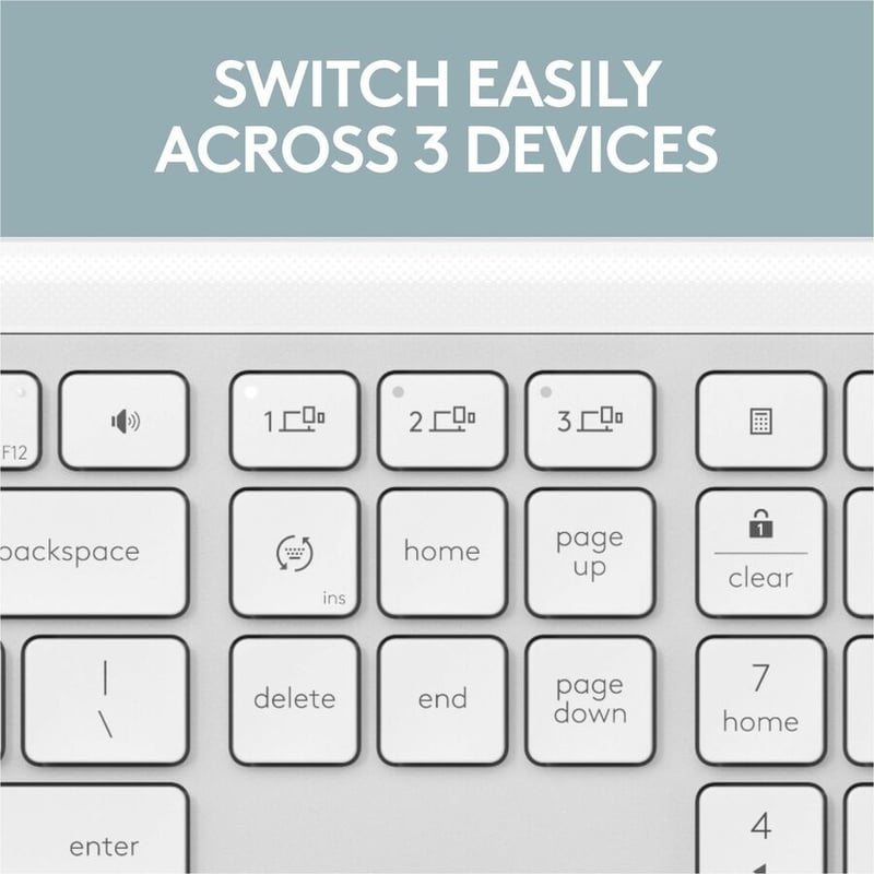 SIGNATURE SLIM WIRELESS K950 KEYBOARD OFF WHITE - Thumbnail 3