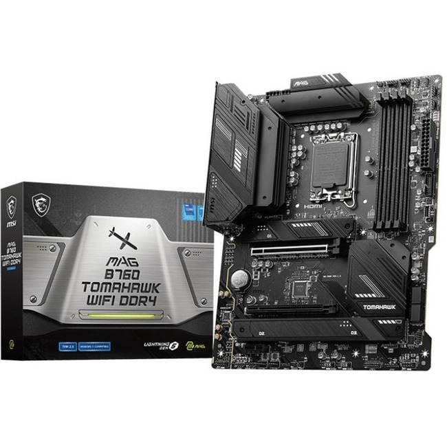 MSI MAG B760 TOMAHAWK WIFI DDR4 Gaming Desktop Motherboard - Intel B760 Chipset - Socket LGA-1700 - ATX - Thumbnail 1