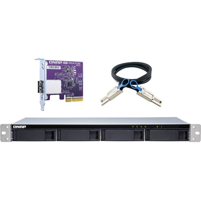 QNAP TL-R400S Drive Enclosure SATA/600 - Mini-SAS Host Interface - 1U Rack-mountable - Thumbnail 1