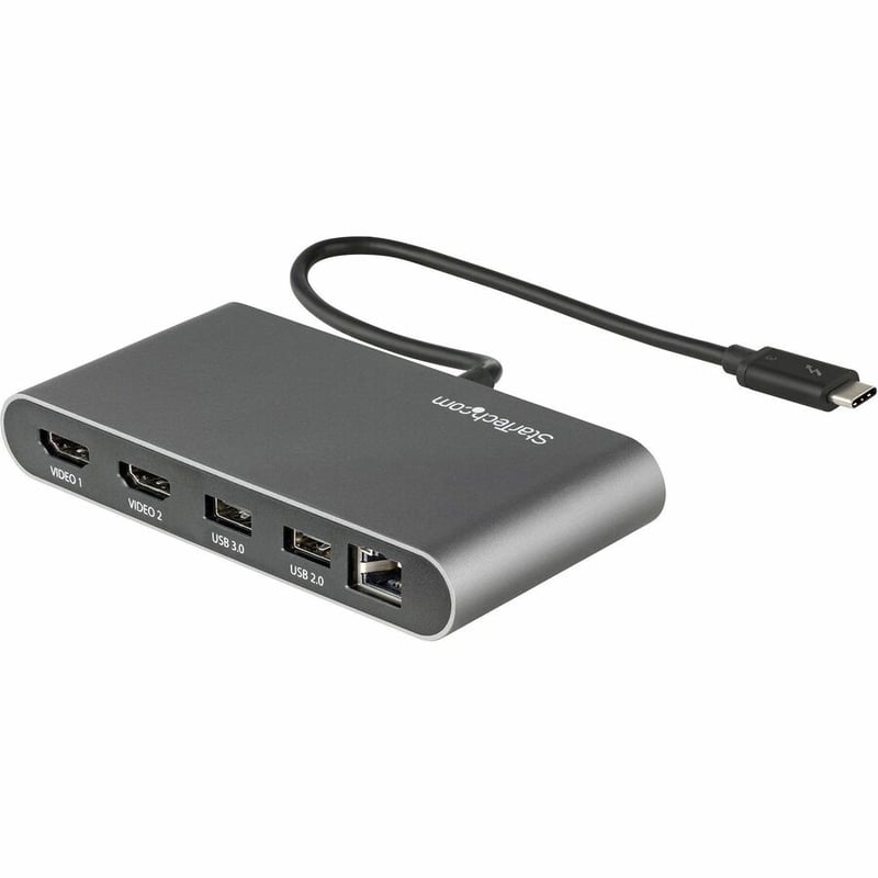 StarTech.com Thunderbolt 3 Mini Dock - Portable Dual Monitor TB3 Laptop Docking Station HDMI 4K 60Hz - 2x USB-A & GbE - 28cm (11") cable - Thumbnail 2
