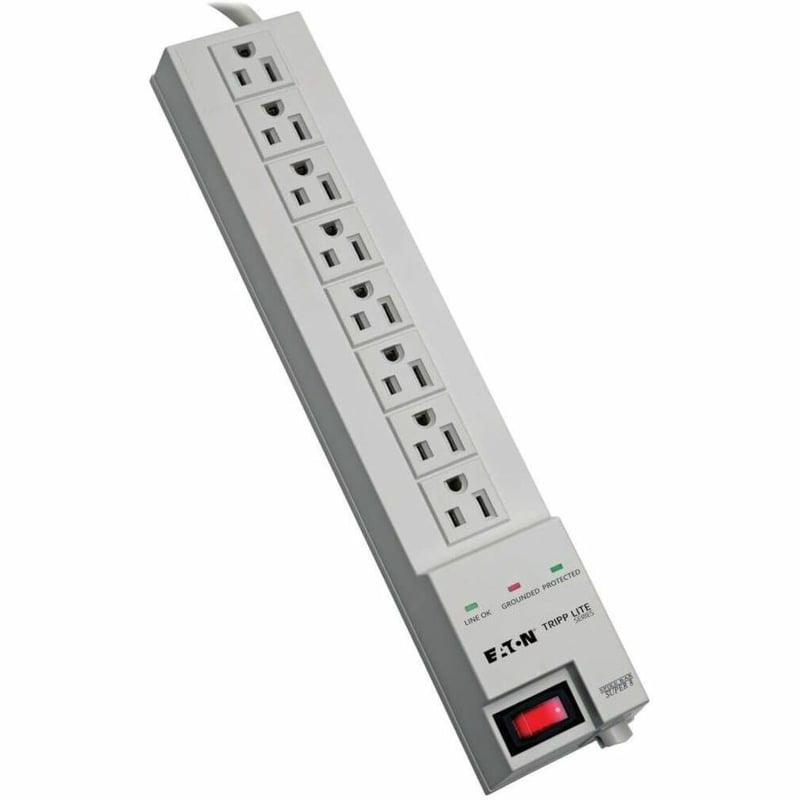 Tripp Lite by Eaton Protect It! 8-Outlet Home Computer Surge Protector, 8 ft. (2.43 m) Cord, 1080 Joules, Space-Saving Plug - Thumbnail 1