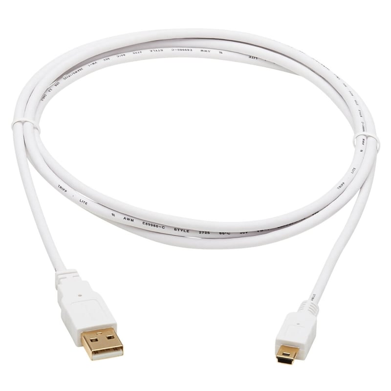 Eaton Tripp Lite Series Safe-IT USB 2.0 A to USB Mini-B Antibacterial Cable (M/M), White, 6 ft. (1.83 m) - Thumbnail 4