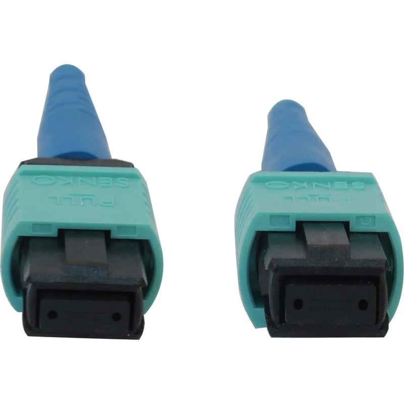 Eaton Tripp Lite Series 40/100/400G Multimode 50/125 OM3 Fiber Optic Cable (24F MTP/MPO-PC F/F), LSZH, Aqua, 25 m (82 ft.) - Thumbnail 4