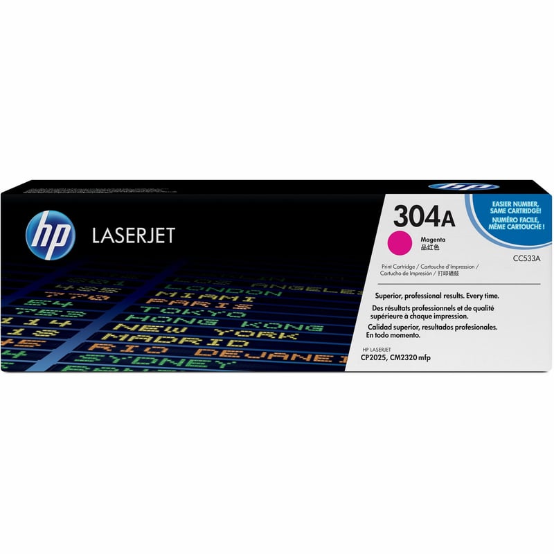 HP 304A (CC533A) Original Laser Toner Cartridge - Single Pack - Magenta - 1 Each - Thumbnail 1