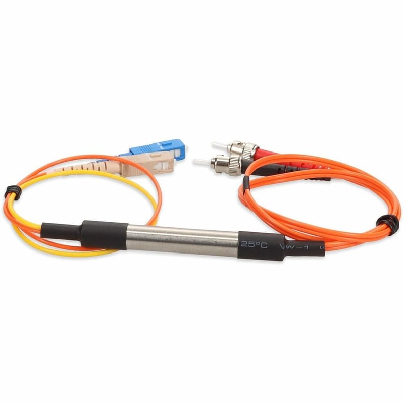 AddOn 3m ST (Male) Orange OM2 to SC (Male) Yellow OS2 Duplex OFNR Mode Conditioning Cable - Thumbnail 4