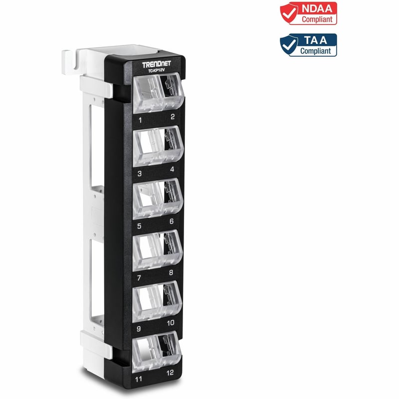 12-PORT BLANK ANGLED WALL MOUNT KEYSTONE PATCH PANEL BLANK ANGLED - Thumbnail 1