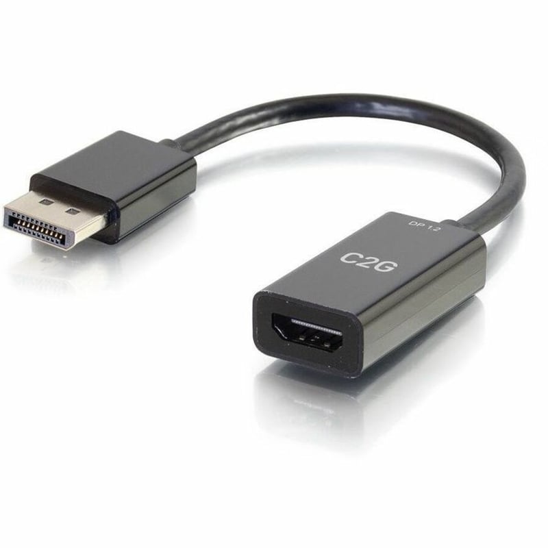 C2G 8in DisplayPort to HDMI Adapter - DP to HDMI Adapter - DisplayPort 1.2a HDMI 1.4b - 4K 30Hz - M/F - Thumbnail 1