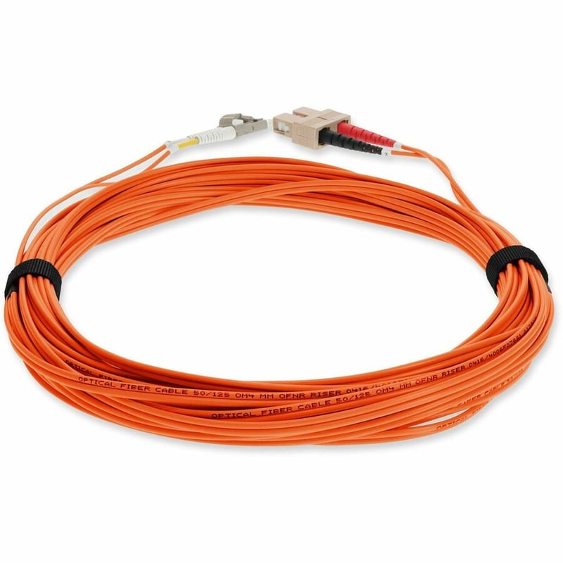 AddOn 10m SC to LC Orange OM4 Duplex OFNR (Riser-Rated) Fiber Patch Cable - Thumbnail 4