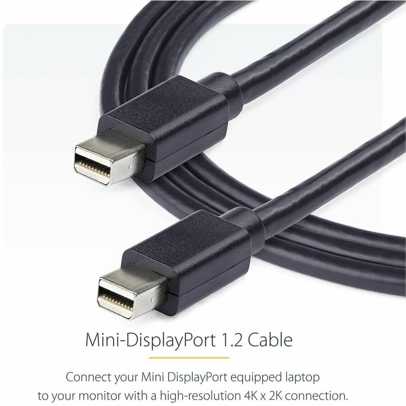 StarTech.com 6ft (2m) Mini DisplayPort Cable, 4K x 2K Ultra HD Video, Mini DisplayPort 1.2 Cable, Mini DP Cable for Monitor, mDP Cord, M/M - Thumbnail 3