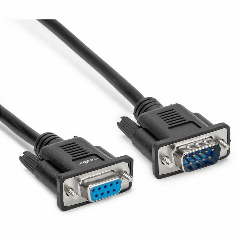 9.8FT RS232 SERIAL NULL MODEM CROSSOVER SERIAL CABLE -BLACK - M/F - Thumbnail 2