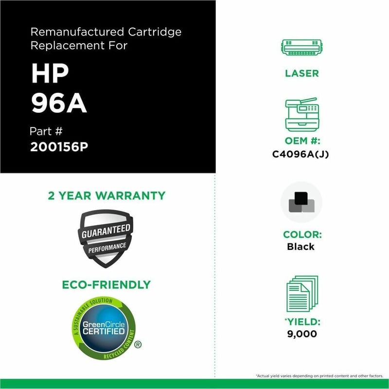 Clover Imaging Remanufactured Extended Yield Toner Cartridge for HP C4096A - Thumbnail 3