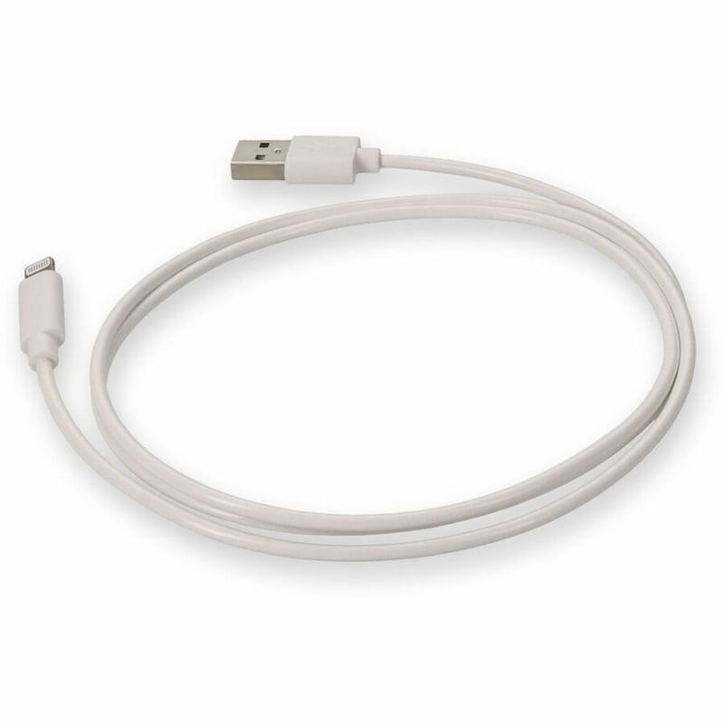 AddOn 1m Apple Computer Compatible USB 2.0 (A) Male to Lightning Male White Cable - Thumbnail 3
