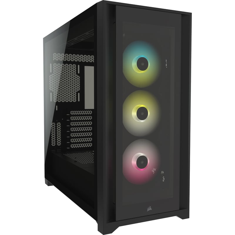 Corsair iCUE 5000X RGB Tempered Glass Mid-Tower ATX PC Smart Case - Black - Thumbnail 1