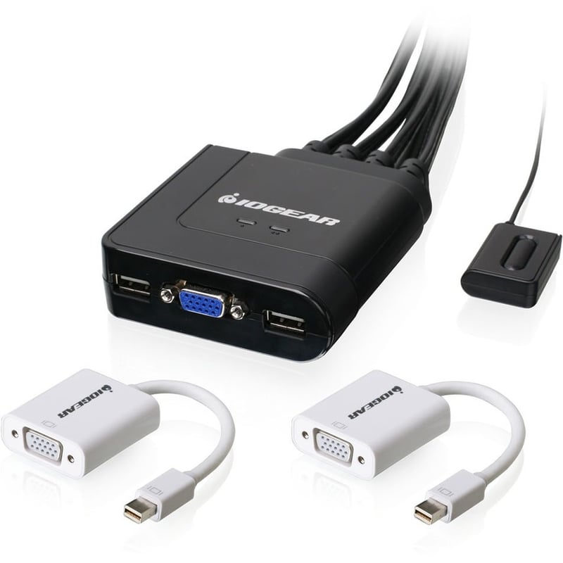 IOGEAR 2-Port USB VGA Cable KVM with Mini DisplayPort Adapters - Thumbnail 1