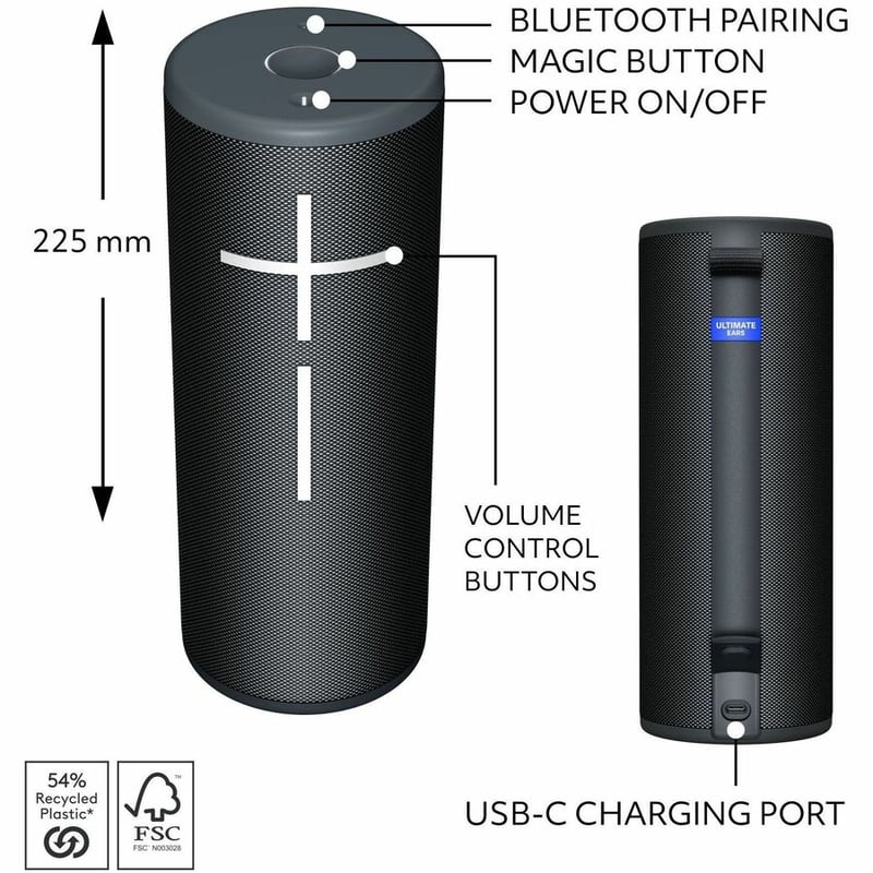 ULTIMATE EARS MEGABOOM 4 WRLS BT SPEAKER BLACK - Thumbnail 5