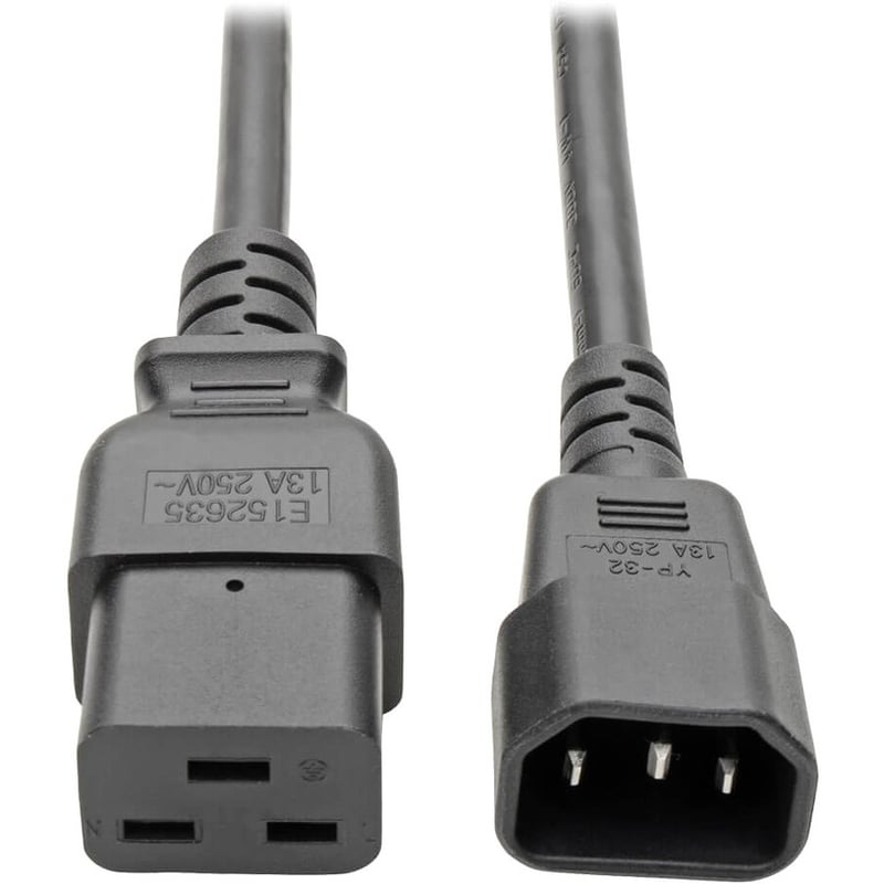 Eaton Tripp Lite Series Power Cord, C19 to C14 - 10A, 100-250V, 16 AWG, 6 ft. (1.83 m), Black - Thumbnail 1