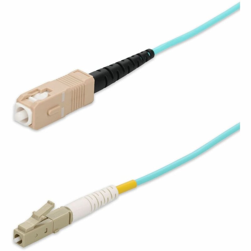 AddOn 65m SC to LC Aqua OM4 Simplex OFNP (Plenum-Rated) Fiber Patch Cable - Thumbnail 2