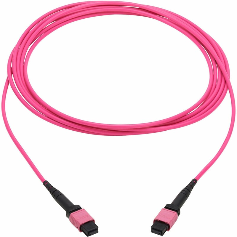 Eaton Tripp Lite Series 100G Multimode 50/125 OM4 Fiber Optic Cable (12F MTP/MPO-PC F/F), OFNP, Magenta, 3 m (9.8 ft.), TAA - Thumbnail 1